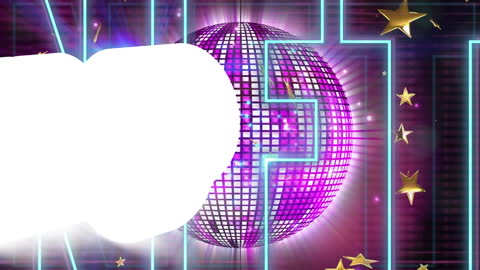 Abstract NFT Disco Ball Animation with Falling Stars