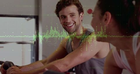 Fit Individuals Exercising with Technology Overlay