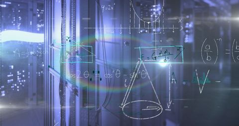 Mathematical Concepts Overlay on Digital Data Network - Download Free Stock Images Pikwizard.com