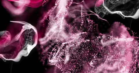 Dynamic Abstract Particle Movement with Red and White Swirls - Download Free Stock Images Pikwizard.com