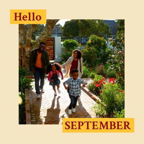 Family Celebrating the Arrival of September in Sunny Garden