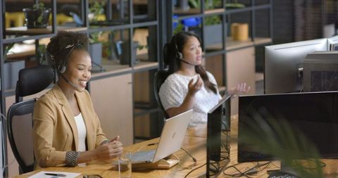 Customer Service Team Collaboration in Modern Office