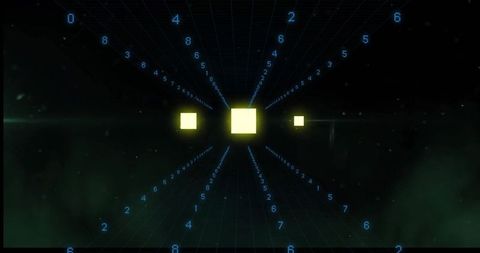 Futuristic Cubes With Numeric Stream in Digital Matrix - Download Free Stock Images Pikwizard.com