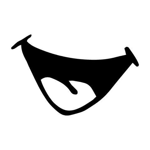 Transparent vector png illustration of smile on black color