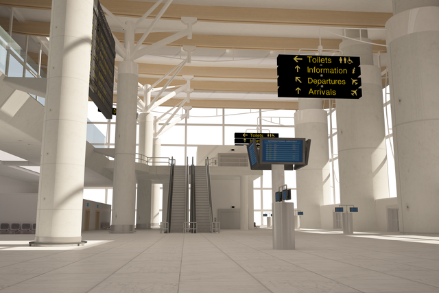 Modern, Sleek Airport Terminal with Transparent Ceilings - Download Free Stock Videos Pikwizard.com