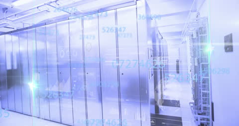 Digital Graphics Overlaying Modern Data Center Infrastructure