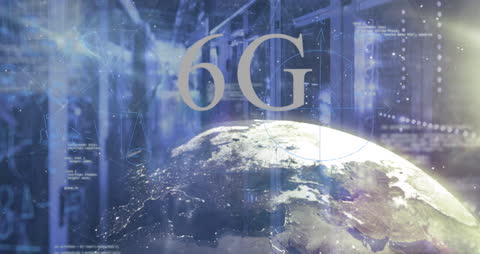 6G Technology and Global Connectivity in Futuristic Server Room