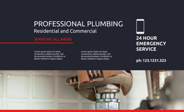 Professional Residential and Commercial Plumbing Services - 24 Hour Emergency Assistance - Download Free Stock Templates Pikwizard.com