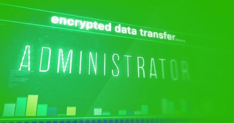 Secure Data Transfer Display with Administrator Status - Download Free Stock Images Pikwizard.com