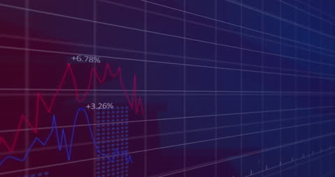Increasing Financial Graph Data Over Digital Interface Background