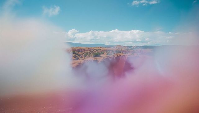 Vibrant Southwestern Canyon with Ethereal Haze