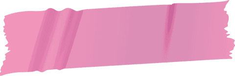 Transparent torn pink masking tape on transparent background