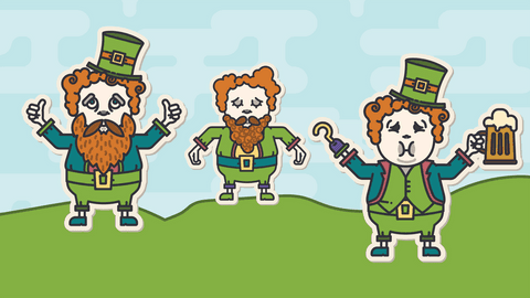 cartoon leprechauns with red beards on transparent background - Download Free Stock Videos Pikwizard.com
