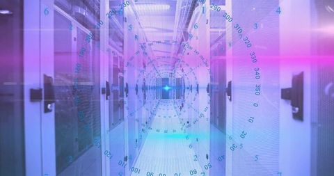Digitally Enhanced Data Stream in Modern Server Room - Download Free Stock Images Pikwizard.com
