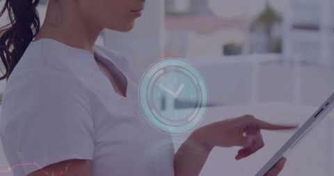 Businesswoman Analyzing Data with Digital Interface over Tablet - Download Free Stock Images Pikwizard.com