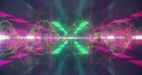 Abstract Neon Lights with Digital Motion Waves - Download Free Stock Images Pikwizard.com