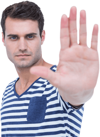 Transparent Background of Man Gesturing Stop Sign - Download Free Stock Videos Pikwizard.com