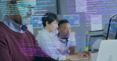 Team Programming Focused on Advanced Data Tasks - Download Free Stock Images Pikwizard.com