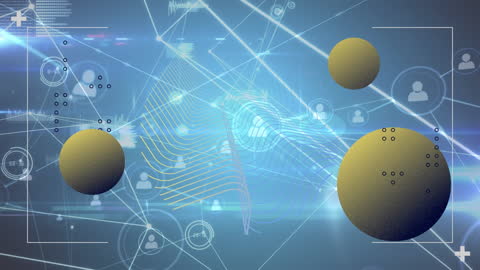 Abstract Digital Network with Spheres and Connections