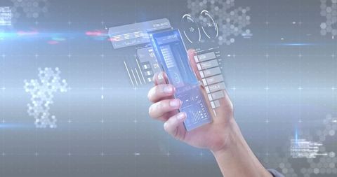 Futuristic Smartphone Interface with Transparent Touchscreen