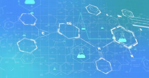 Chemical Structures and Data on Digital Blue Framework - Download Free Stock Images Pikwizard.com