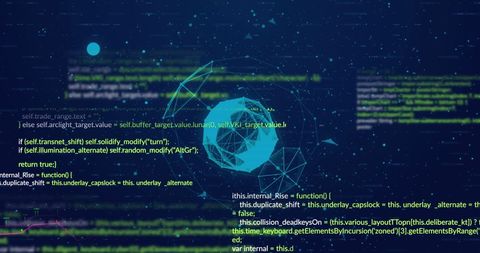 Futuristic Global Network with Programming Code - Download Free Stock Images Pikwizard.com
