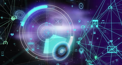 Futuristic Digital Network Interface with Holistic Connections