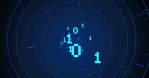Digital Binary Code Tunnel with Technology Circles - Download Free Stock Images Pikwizard.com