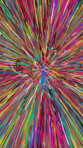 Pulsating Radial Color Burst Drawing Eye Inward Vertical Motion Loop Energetic Digital Background