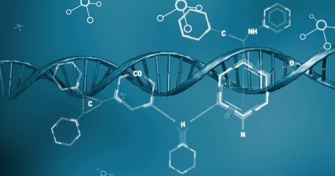 Dna strand with scientific data digital interface