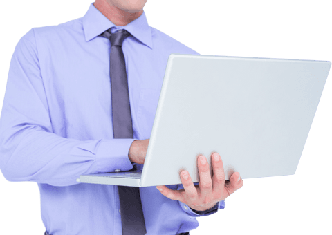 transparent businessman in shirt using laptop enthusiastically - Download Free Stock Videos Pikwizard.com