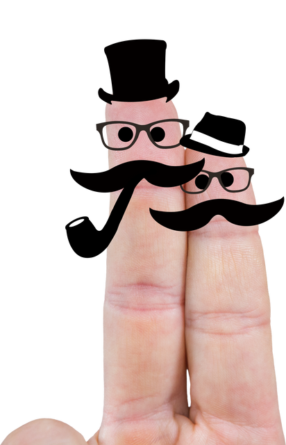 Fun Finger Faces in Hats, Glasses and Pipe on Transparent Background - Download Free Stock Videos Pikwizard.com