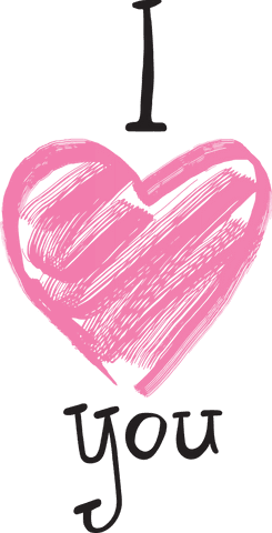 Transparent Romance Art with Heart and Love Message