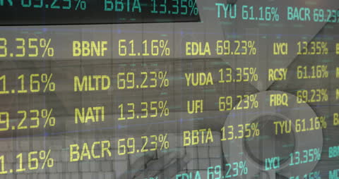 Stock Market Data Display with Animated Business Metrics