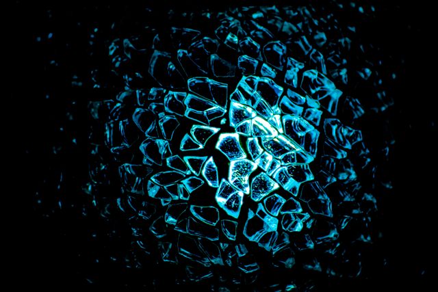 Abstract Fractured Glass Illuminated by Blue Light - Download Free Stock Photos Pikwizard.com