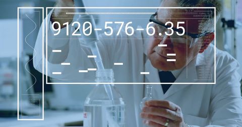 Scientist Conducting Research in Laboratory with Digital Data Overlay - Download Free Stock Images Pikwizard.com