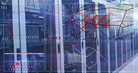 Abstract Digital Interface Over Server Room Environment - Download Free Stock Images Pikwizard.com