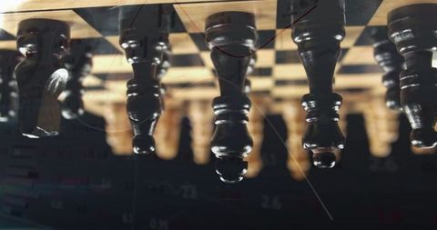 Abstract inverted chessboard with holographic data elements