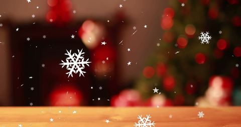 Floating Snowflakes and Stars on Festive Christmas Background - Download Free Stock Images Pikwizard.com