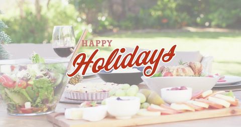 festive christmas table with holiday greetings - Download Free Stock Images Pikwizard.com