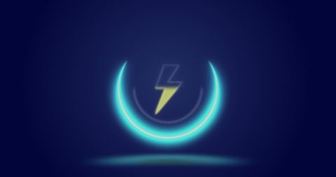 Digital Tech Energy Concept with Lightning Symbol on Navy Blue - Download Free Stock Images Pikwizard.com