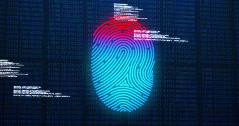 Digital Biometric Fingerprint with Network Code Background - Download Free Stock Images Pikwizard.com