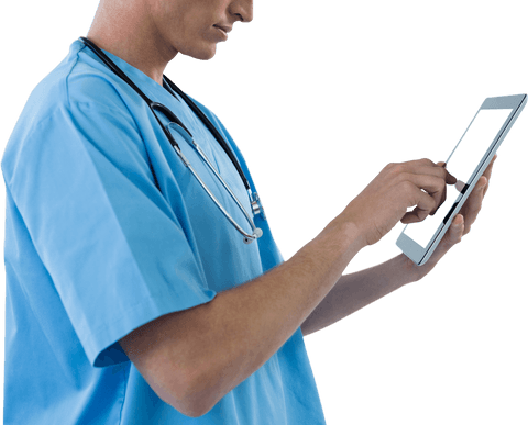 Transparent Midsection Female Doctor Uses Digital Tablet Medical Technology - Download Free Stock Videos Pikwizard.com