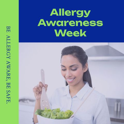 Allergy Awareness Week Concept with Smiling Woman - Download Free Stock Templates Pikwizard.com