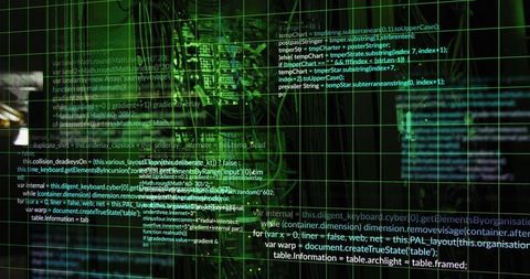 Digital Code and Network Data on Black Background - Download Free Stock Images Pikwizard.com