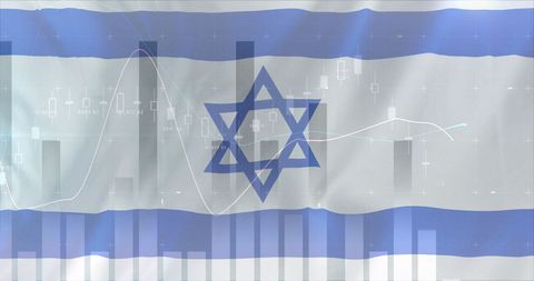 Financial Market Data Overlay on Israeli Flag