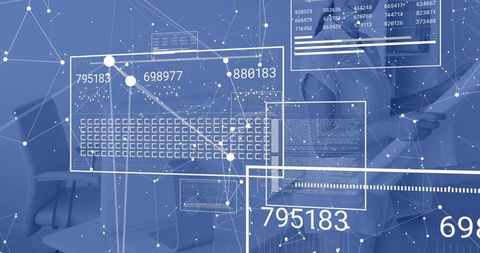 Holographic Data Overlay Displaying Network Analytics and Virtual Interfaces Over Research Lab