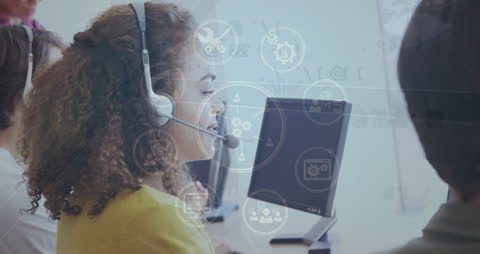 Diverse Team Engaging with Digital Interface for Business Solutions