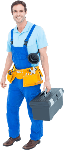 Transparent Full Body View of Plumber Carrying Toolbox - Download Free Stock Videos Pikwizard.com