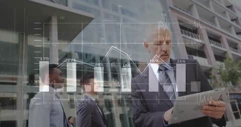 Executive Analyzing Market Data with Animated Charts